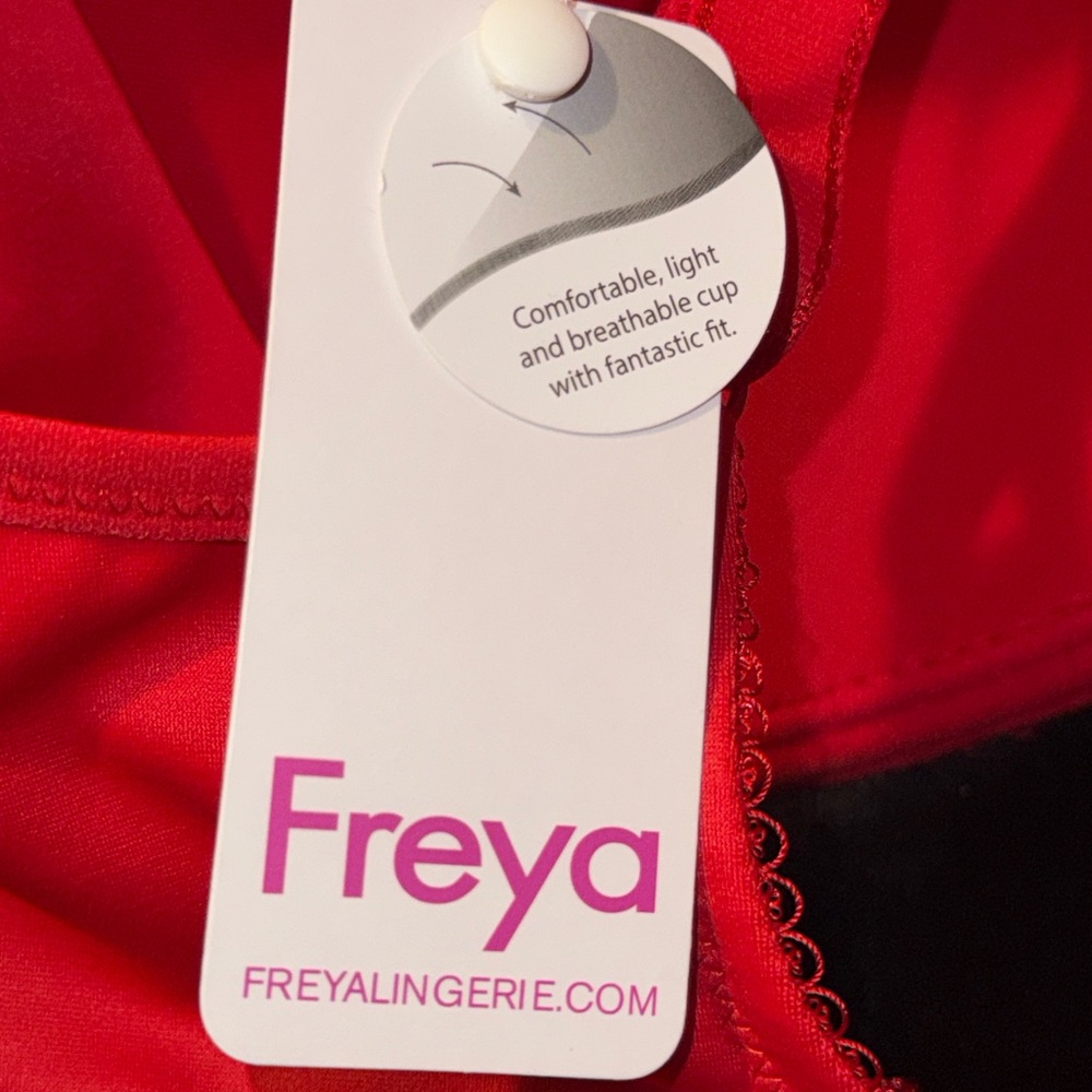 Freya Vibrant Red Lace Offbeat Demi T-shirt Bra, AA5450 - Picture 8 of 13